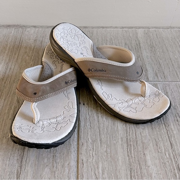 Columbia Shoes Columbia Tan Brown Thong Flip Flops Sandals New